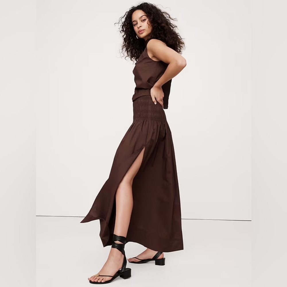Banana Republic Brown Maxi Skirt with High Slit